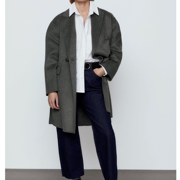 Zara Wool Blend Coat - Picture 2 of 9